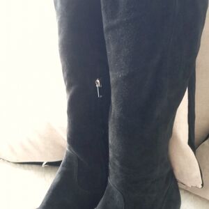 New...Sam Edelman Size 8.5 Black Knee-High soft suede Leather Women's Boots